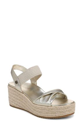 Vionic Darla Espadrille Platform Slide Sandal in Gold at Nordstrom, Size 7.5