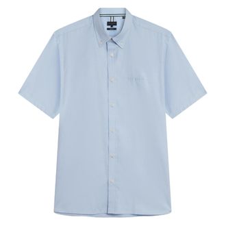 Ted Baker Alyth Regular Merkshirt In Blauw Oxford-stof