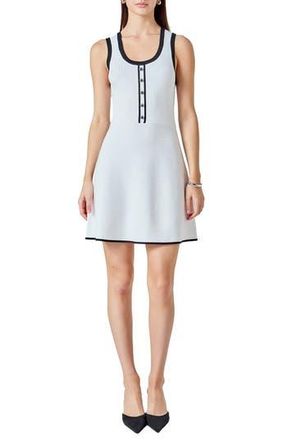 endless rose Contrast Trim Sleeveless Knit Dress in White/black at Nordstrom Rack, Size X-Small