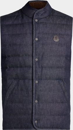Moncler Men & apos;s Liorane Denim Down Vest