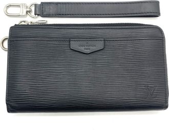 Louis Vuitton Epi Black Noir Epi Leather Long Wallet (Bi-Fold) (Pre-Owned)
