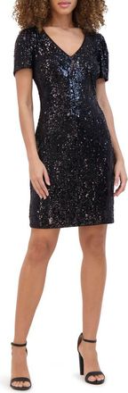 Kensie Sequin Minidress in Black at Nordstrom Rack, Size 12