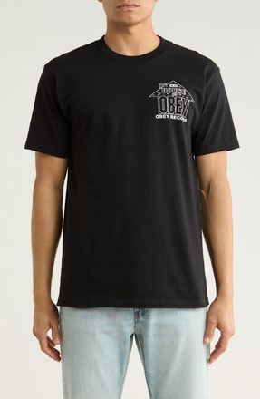 Obey House Of Obey Records Graphic T-Shirt in Black at Nordstrom Rack, Size X-Large