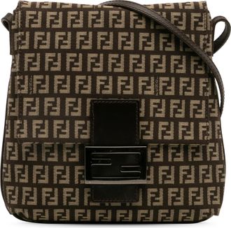 Fendi Pre-owned Womens Baguette Shoulder Bag Canvas - Dark Brown Textile - One Size
