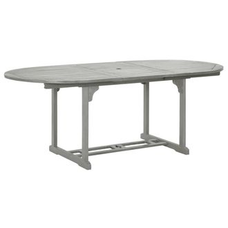 Berkfield Home Garden Table Grey 200x100x75 cm Solid Acacia Wood | Size: 200 x 100 x 75 cm