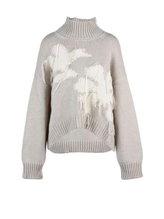 Dondup Mock Neck Sweater Relaxed Fit - Beige