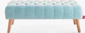 Colch&oacute;n Morfeo Banco de cama 100x49x41 Turquesa Tapizado antimanchas estilo Capiton&eacute;