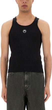 Marine Serre Ribbed Tank Top With Moon Logo