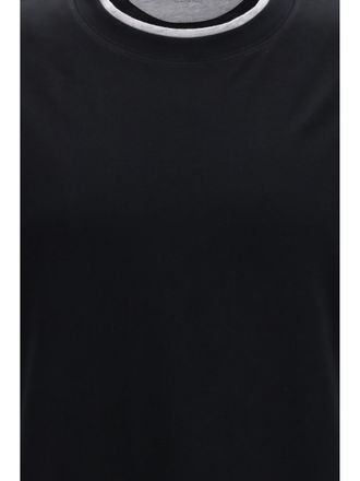 Brunello Cucinelli Mens Cotton T-Shirt Black-Grey T-Shirts Black/grey And Polos