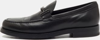 Tod's Tods Black Leather Double T Slip On Loafers