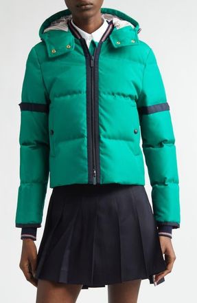 Thom Browne Removable Hood Down Coat in Green at Nordstrom, Size 2 Us