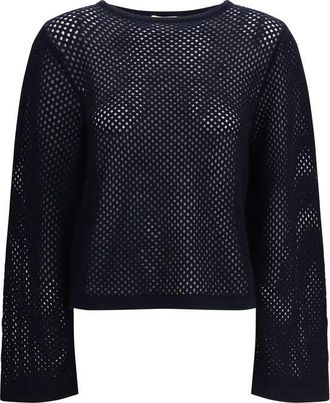 Allude Allude Blauw Fleece Wol Sweatshirt