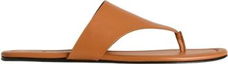 Kiton Zachte leren teenslipper - Dames - Slippers - Bruin - 38 EU - Leer - Schoenen