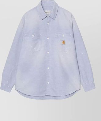 Carhartt Work in Progress cotton shirt long sleeves splatter collar pockets