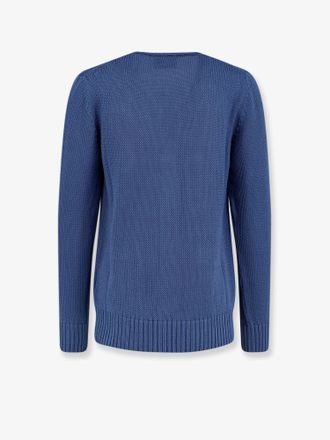 Alpha Studio Cable Knit Cotton Cardigan - Blue
