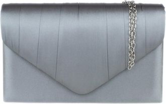 Girly HandBags Womens Satin Pleated Clutch Bag Small Charcoal