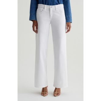 AG - Adriano Goldschmied Adria Low Rise Relaxed Wide Leg Jeans in Gallery White at Nordstrom, Size 29