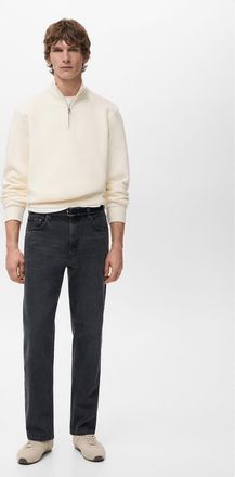 Mango Felpa cotone regular-fit zip bianco - Uomo - XXL - MANGO MAN