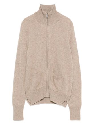 Ermanno Scervino high-neck zip-front cardigan - women - Fabric - 38 - Neutrals