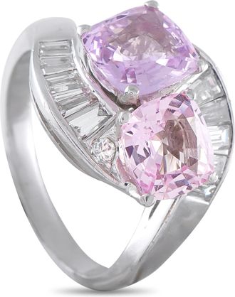 Luxury Bazaar Platinum 0.90ct Diamond and Sapphire Ring MF22-050726