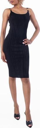 Versace Medusa Strap Ribbed Midi Dress, Brand Size 36 ( US Size 0 )