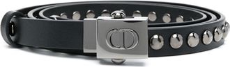 Dior CD-buckle studded belt - women - Calf Leather - One Size - Black