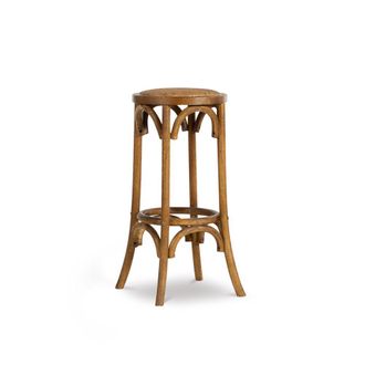 Linon Rae Walnut Backless Bar Stool