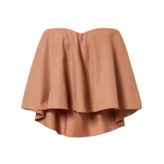 Twinset Sleeveless Tops, female, Beige, Size: 2XS Wool Blend Bustier Top