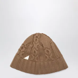 Max Mara Camel bucket hat in virgin wool