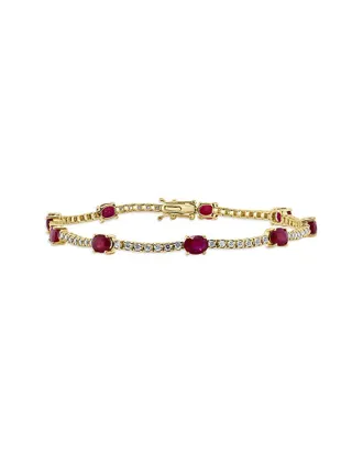 Sabrina Designs 14K 5.40 Ct. Tw. Diamond & Ruby Tennis Bracelet