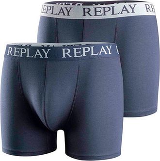 Replay Boxershorts voor heren (Set van 2) (Donkerblauw/Wit)