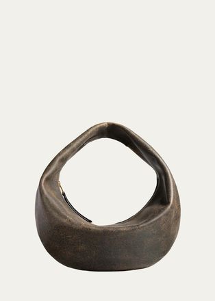 Khaite Olivia Medium Distressed Leather Hobo Bag