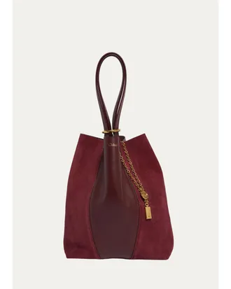 Chlo&eacute; Spin Medium Leather & Suede Tote Bag