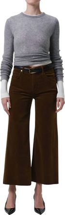 Citizens Of Humanity Lyra Wide Leg Crop Corduroy Pants In Manuka