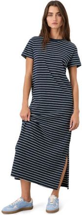Pact Organic Cotton Soft-Slub Essential Easy Tee Maxi Dress in Saranac Stripe at Nordstrom, Size X-Large