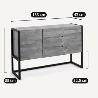 La Redoute Interieurs Buffetkast in eik en staalmetaal industrieel Hiba