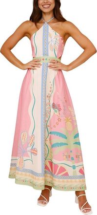 Multi Seating Company ESEA Linen-Blend Midi Dress