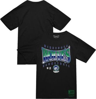 Mitchell & Ness Mens Mitchell & Ness Black Minnesota Timberwolves Worldwide Collection Glow Up T-Shirt at Nordstrom, Size Xxx-Large
