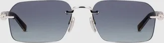 Gucci Rectangular-frame Sunglasses, Blue