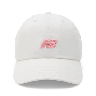 New Balance Unisex 47 Clean Up Hat in White/Pink Cotton Twill, size OSZ