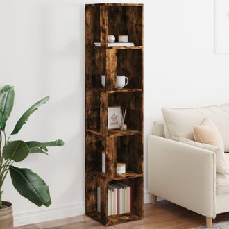 vidaXL Mueble Esquina Madera Contrachapada Roble Ahumado 33x33x164,5cm Vidaxl