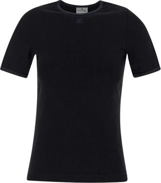 Courrèges Dames, Tops, Zwart, Maat: XS Katoen
