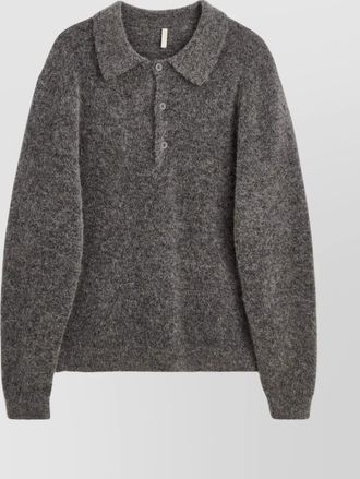 Sunflower knit polo with collar and long sleeves