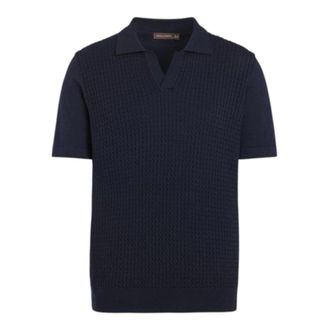Oscar Jacobson Polo Shirts, male, Blue, Size: 2XL Alf Bomuld Polo Skjorte