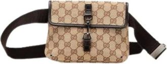 Gucci Pre-owned Belt Bags, female, Brown, Size: ONE SIZE Pre-owned Canvas Belt Bag