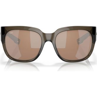 Costa Waterwoman 55mm Polarized Pillow Sunglasses in Taupe /Copper Silver 580G at Nordstrom