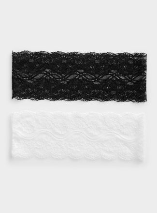 Simons Womens Floral lace wide headbands Set of 2