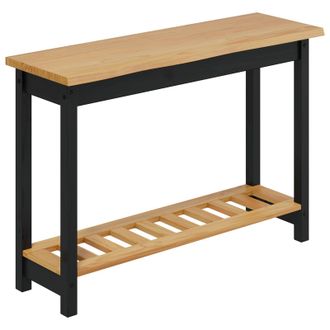 vidaXL Mesa Consola Ekai Negro 112 X 35 X 76 Cm Madera De Pino Maciza Vidaxl