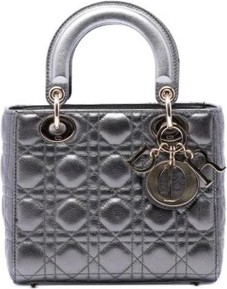 Dior Pre-owned Lady Dior - Dames - Vintage Handtas - Grijs - ONE Size - Leer - Vintage