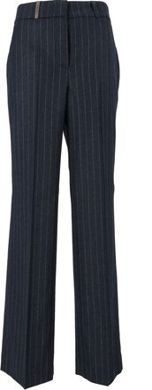 PESERICO Virgin Wool-Blend Pinstripe Straight-Leg Pants